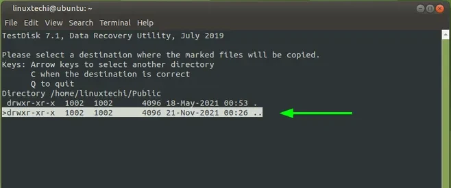 Modification-date-targeted-directory-testdisk-linux